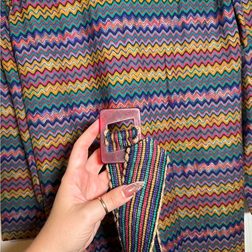 Vintage Missoni Colorful Zigzag Knit midi dress - Picture 8 of 10